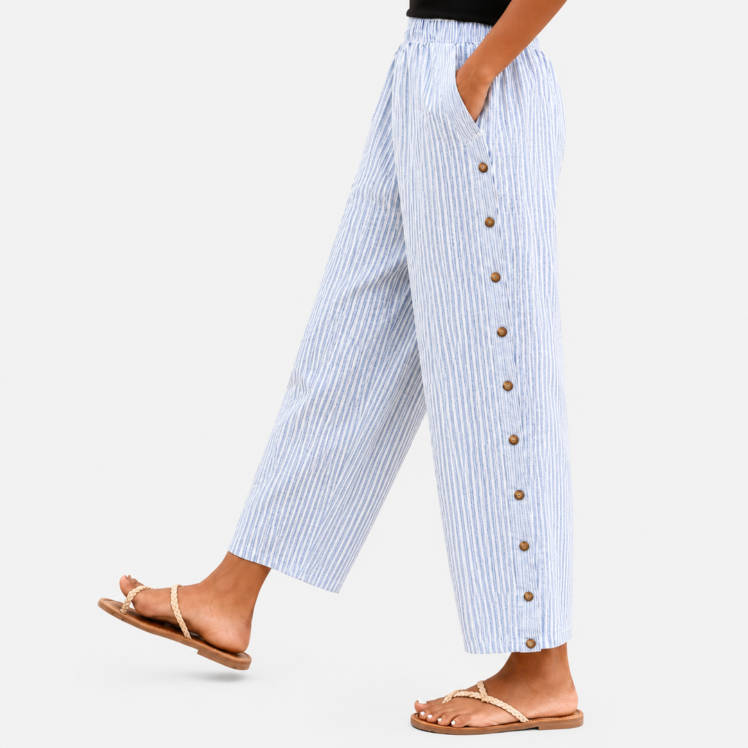 Linaya - Striped Button Pants