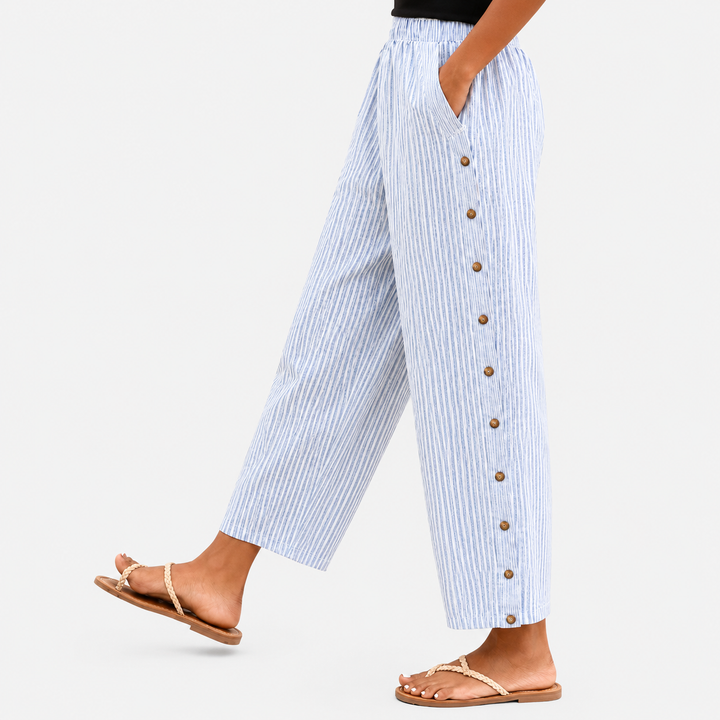 Linaya - Striped Button Pants
