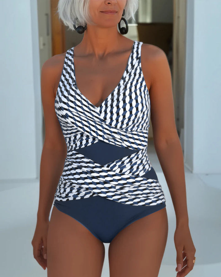 Tiffanie - Geometric Wrap One Piece