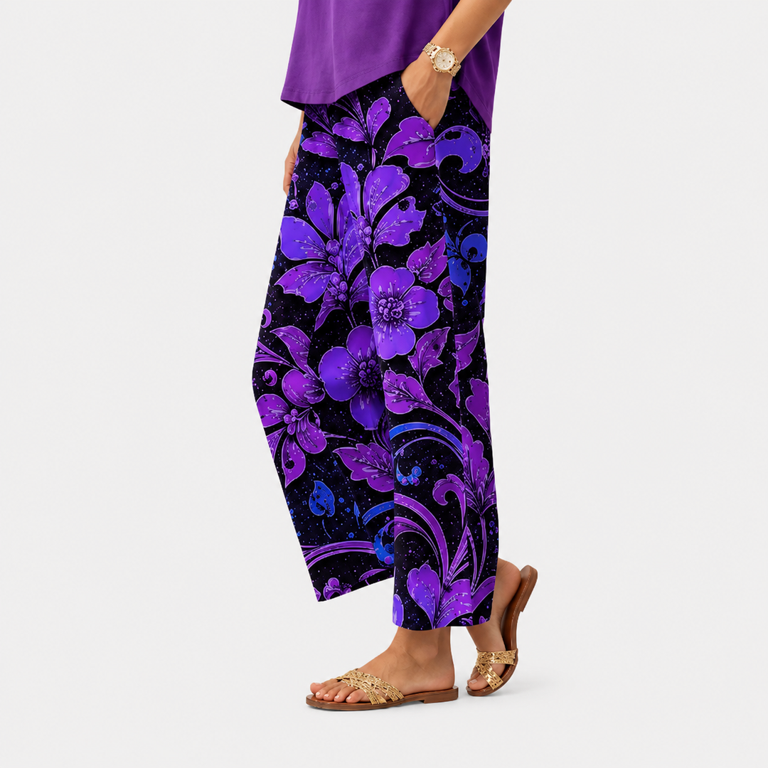 Midnight Violet Garden Pants