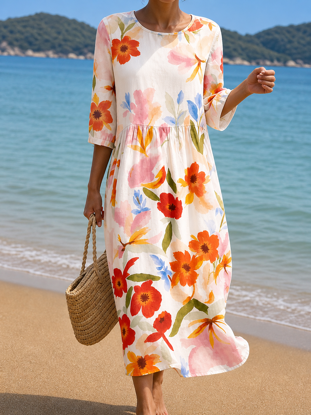 Casual Floral Print Dress for Women