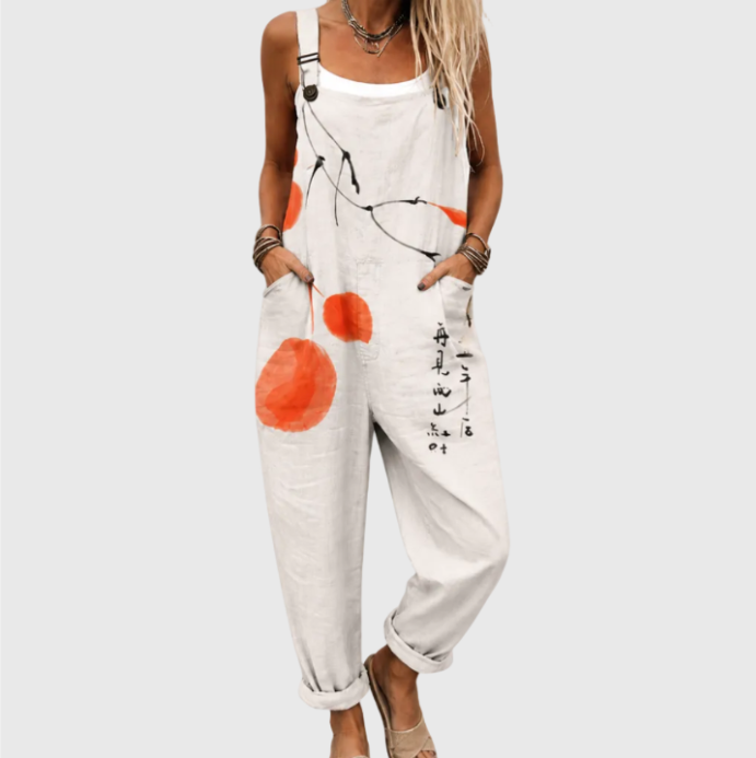 Comfortable Printed Overalls