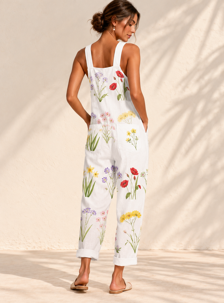 Comfortable Printed Overalls