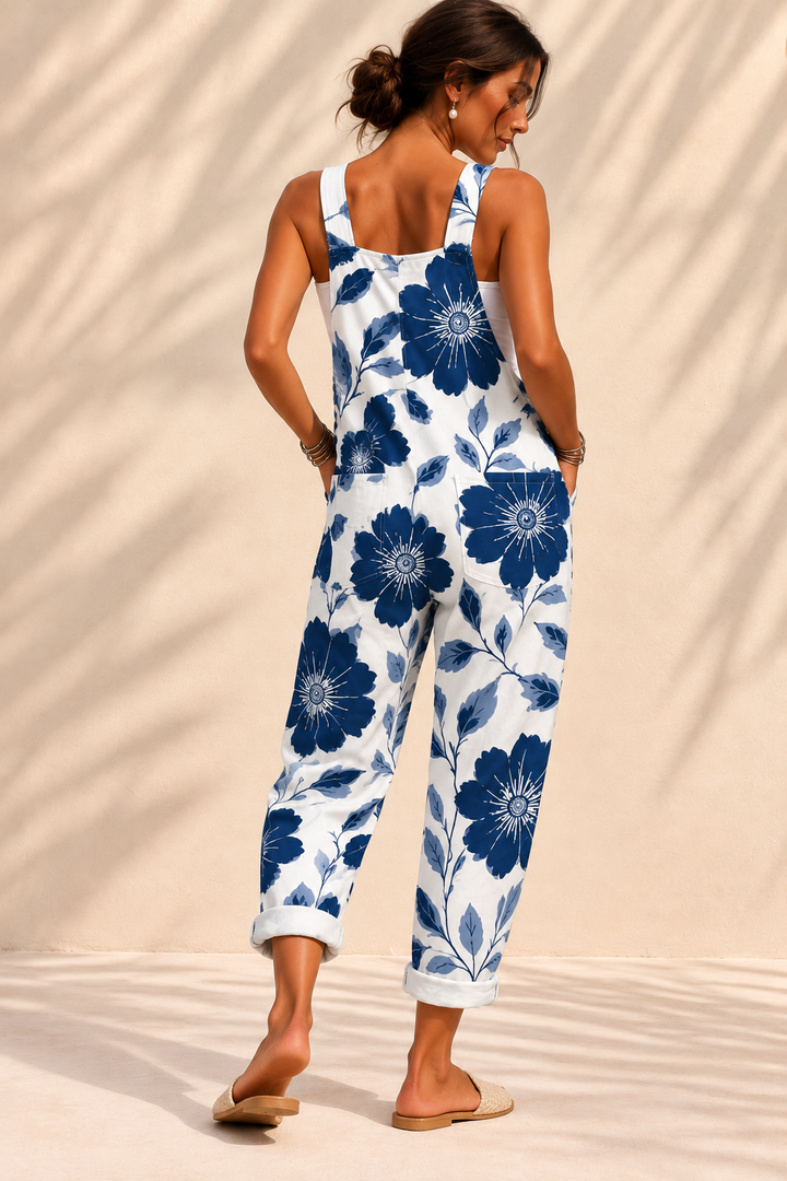 Indigo Flower Overalls