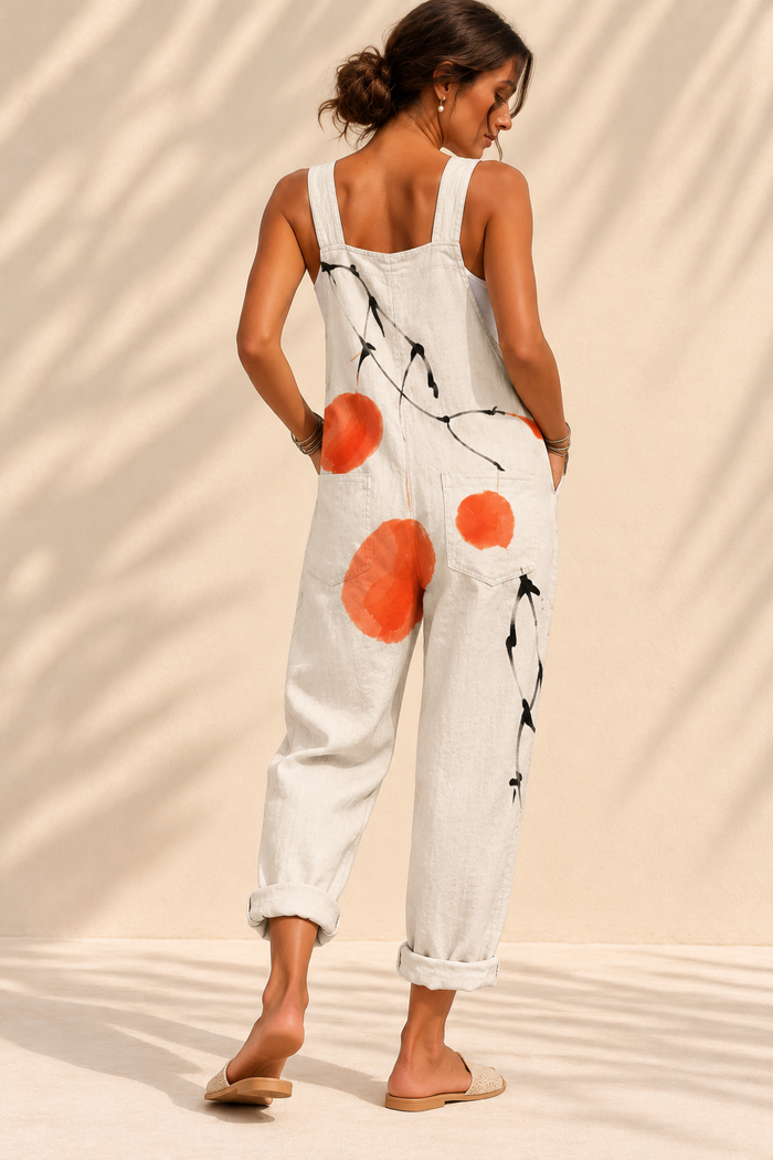 Comfortable Printed Overalls