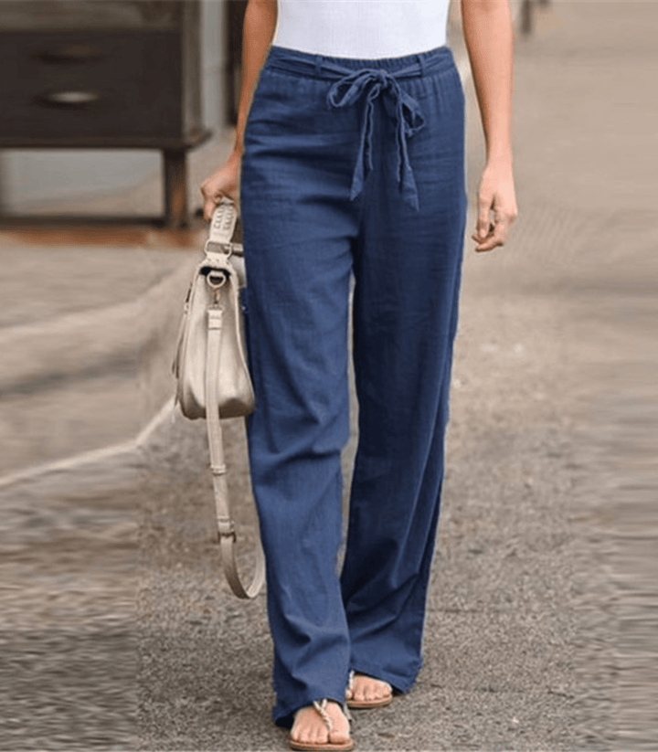 Joleen - Women's Relaxed Pants with Drawstring and Elastic Waist