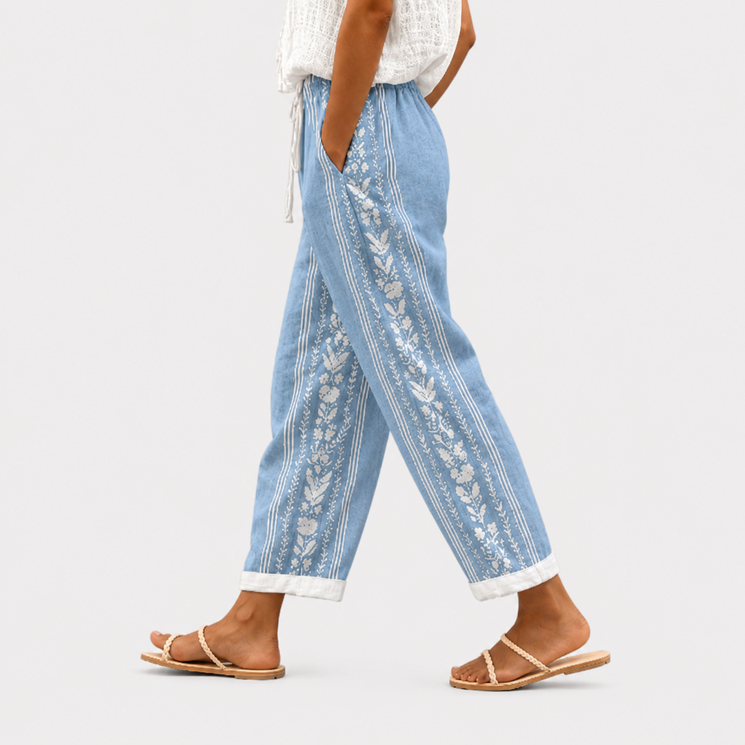 Coastal Bloom Easy Pants