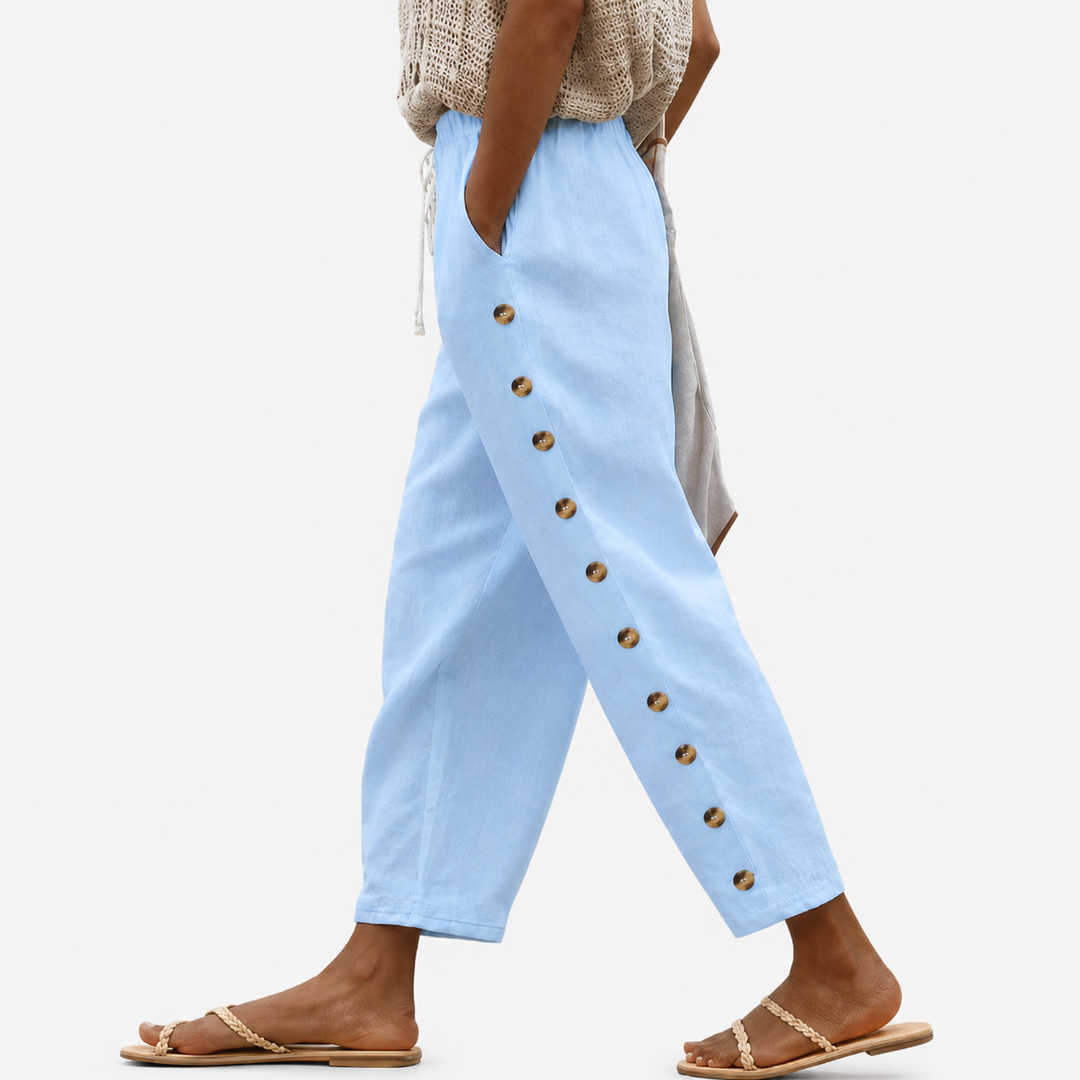 Coastal Button Detail Pants